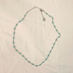 Pura Vida Sterling Silver Turquoise Blue Choker Necklace Dainty Beach Jewelry